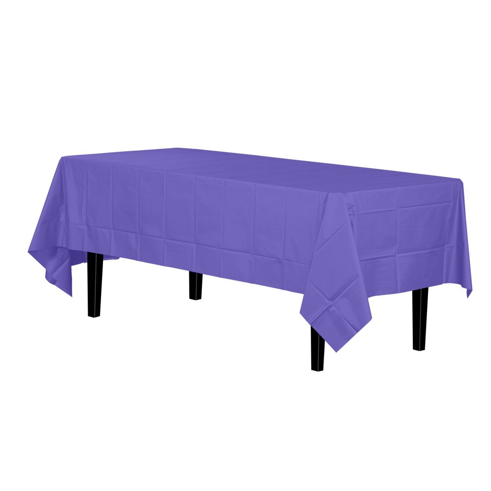 Disposable Purple Plastic Tablecloth Cover Heavy Duty Plastic Rectangle