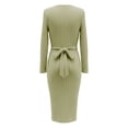 thumbnail image 5 of YMNXA Women's Maternity Dress Long Sleeve Crew Neck Solid Color Comfortable Breathable Pregnant Dresses For Casual Daily Wear,Light Green,S, 5 of 6