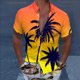 thumbnail image 2 of Camisas Para Hombre Manga Corta Hombres Casual Manga corta Primavera Verano Turndown Neck 3D Impreso Camisas Moda Top Blusa Camisas (Yellow, XXL), 2 of 4