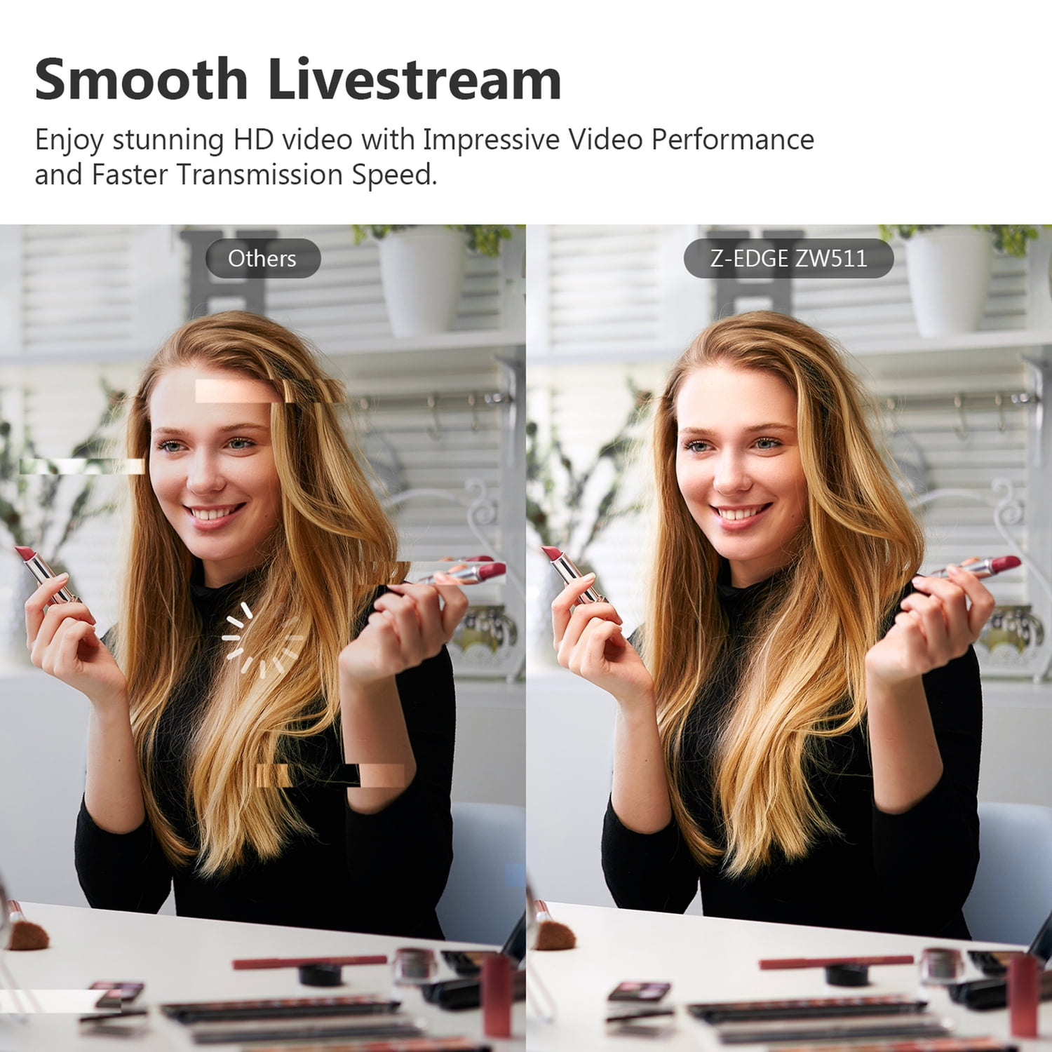 Z-EDGE Full HD 1080p 2.0-MP Auto-Focus Webcam with Built-in Stereo Microphones, ZW511, ZW511