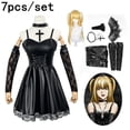 thumbnail image 2 of Death Note Misa disfraz de Cosplay para mujer, vestido Sexy de Anime, collar cruzado negro, anillo de cuello, conjunto completo, peluca dorada, Carnaval de Halloween, 2 of 3
