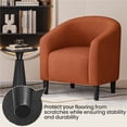 thumbnail image 5 of Yaheetech Corduroy Fabric Accent Barrel Chair for Living Room, Brick Red, 5 of 7
