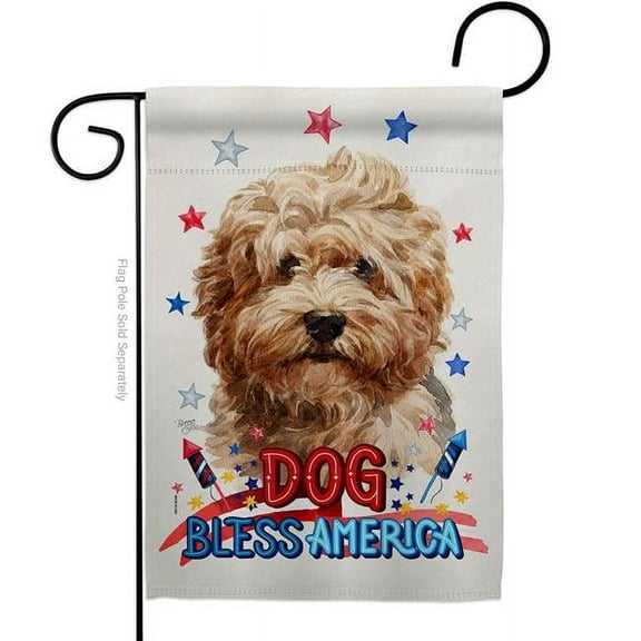 Breeze Decor G120151-BO Patriotic Shaggy Havanese Animals Dog 13 x 18.5 in. Double-Sided Decorative Vertical Garden Flags for House Decoration Banner Yard Gift