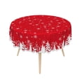 thumbnail image 4 of Duangreer Retro Christmas 60''Round Tablecloth, Christmas Tree Elk Silhouette Print Washable Picnic Table Cover for Camping, Dining, Indoor and Outdoor, 4 of 6