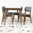 thumbnail image 3 of Brock Modern Solid Wood Walnut Dining Room & Kitchen Table and 4 Chair Set, 3 of 7
