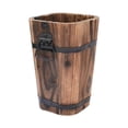 thumbnail image 3 of Almencla Jardinière en Tonneau en Bois Pot de Fleurs Rustique pour Entrée de Cour Intérieur/extérieur S, 3 of 8