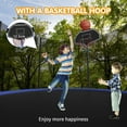 thumbnail image 6 of OVATOYS 1200LBS 12FT Trampoline for Adults and Kids,Trampoline with Enclosure,Basketball Hoop, Recreational Trampoline with Ladder, Heavy Duty Trampoline Capacity for 5-6 Kids, 6 of 7