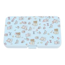 Unique Bargains 1 Set Contact Lens Case Cat Rectangular Lens Storage Case Blue