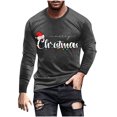 thumbnail image 3 of UVEASISHA Soldes de Liquidation Flash T-Shirt de Noël Laid pour Hommes T-Shirts à Manches Longues Imprimés Nouveauté de Noël Grandes Tailles Ajusté Chemises d'Entraînement Confortables Col Rond Hipster Hauts Gris Foncé L, 3 of 6