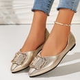 thumbnail image 6 of Miluxas Women's Flats, Foldable Ballet Flats for Women, Fashion Buckle Pionted Toe Comfort Light Weight Slip-On Dress Shoes Gold 6.5(38), 6 of 9