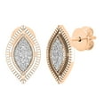 thumbnail image 3 of Dazzlingrock Collection Round White Diamond Marquise Shape Pushback Stud Earrings for Women (0.10 ctw, Color I-J, Clarity I1-I2) in 14K Rose Gold, 3 of 6