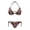 Floral Skull Print, variant on Leopard Pattern Two Piece Bikini Set Quick Drying Plus Size Adjustable Tie Side Halter Swimwear Comfortable Summer Beach Bathing Suit