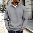 thumbnail image 2 of Mineart Men Quarter Zip Pullover 1/4 Zip Mock Neck Fleece Sweatshirt Long Sleeve Tops, 2 of 7