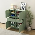 thumbnail image 5 of S-HOME Modern Wooden Storage Cabinet with 4 Doors and 2 Drawers, White, Pale Green, 5 of 5