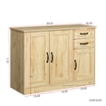 thumbnail image 3 of 43in Buffet Cabinet, Wooden Sideboard Storage Cabinet with 2 Doors and 2 Drawers, Kitchen Buffet Console Table for Dining Living Room Cupboard, Oak, LJ4002, 3 of 10
