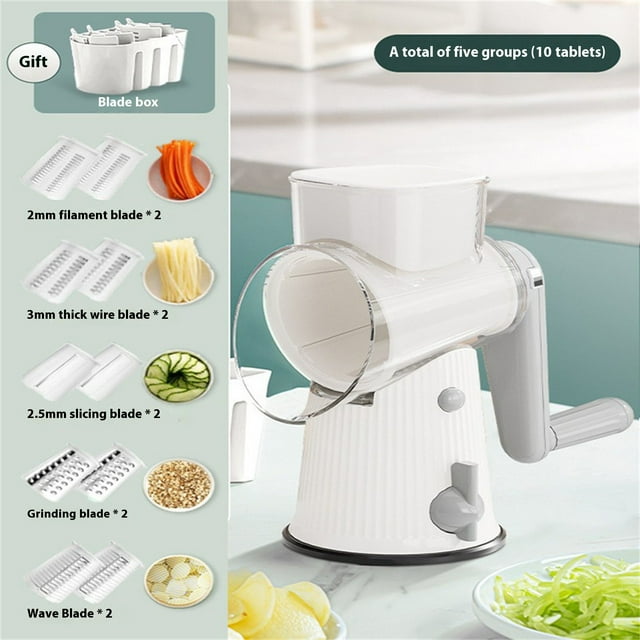 Rallador de verduras tipo mandolina Xihbxyly con 5 cuchillas intercambiables