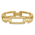 thumbnail image 3 of Auriga Fine Jewelry 14K Yellow Gold Polished and Textured Fancy Bracelet 7.25inch for Women, 3 of 6