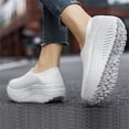 thumbnail image 4 of Women's Platform Sneakers Fashion Mesh Walking Shoes Casual Slip On Running Shoes Loafers, 4 of 5