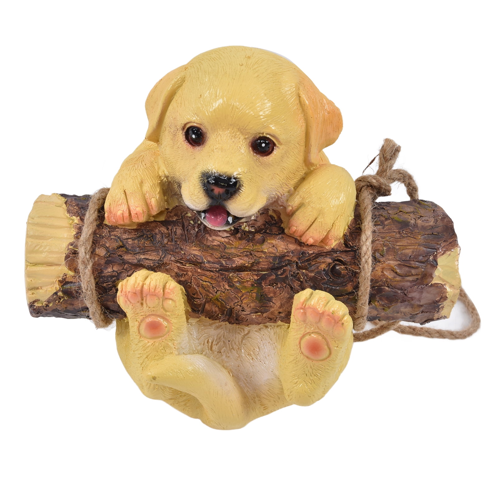 Domqga Dog Statue,Resin Puppy Statue,Resin Swinging Puppy Dog Statue
