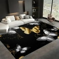 thumbnail image 2 of Area Rugs for Living Room 3x5 ft Luxury Golden Butterfly Washable Area Rug, Non Slip Floor Carpet, Ultra Soft Low Pile Rugs, for Bedroom, Dining Room, Office, Home Decor Rug, 2 of 7