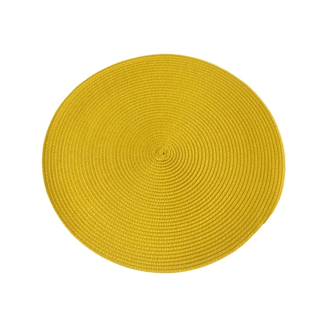 relayinert Tapis de Table pour Toutes les Occasions Grand Application et Durabilité Robuste Napperons Ronds Napperons Inodore Moderne Simple Jaune 1 Ensemble