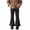 Gray, variant on Girls' Flare Pants Cotton High Waisted Bell Bottom Fleece Lined Pants Bootcut Casual Pants for Children(Black,3-4 Years)