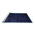 thumbnail image 2 of Ahgly Company Machine Washable Indoor Round Abstract Blue Modern Area Rugs, 3' Round, 2 of 4