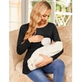 thumbnail image 2 of EKOUAER Women's Nursing Tops Long Sleeve Nursing Shirts Double Layer Maternity Clothes 3 Packs Breastfeeding Shirts, 2 of 6
