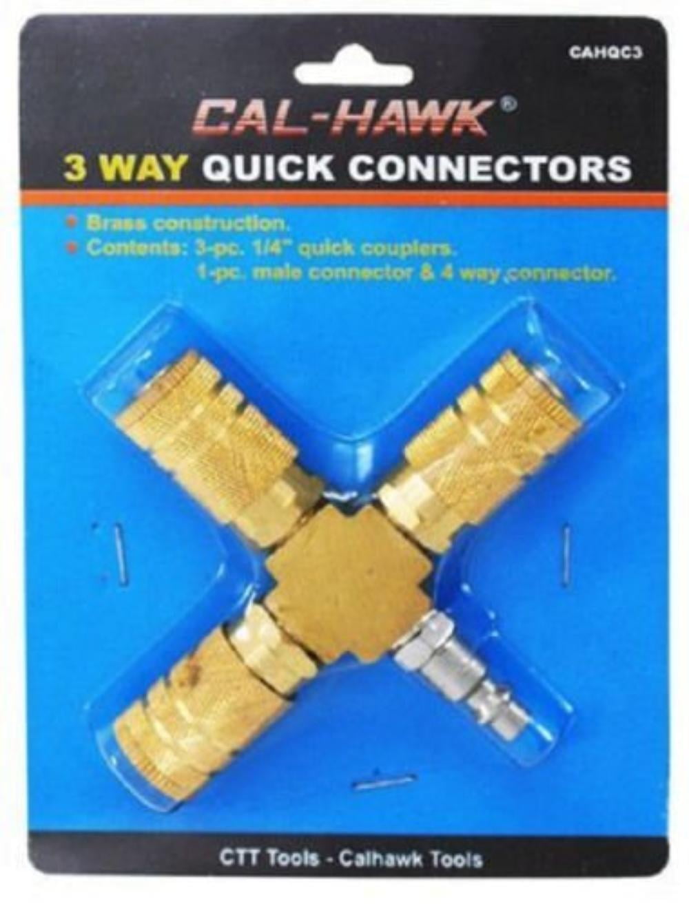 Brass 3 Way Air Hose Manifold Quick Coupler Connector Fitting Splitter 1/4" 