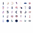 thumbnail image 4 of 35pcs Floral Stickers Dreamy Stickers Moon Stickers Night Stickers for Laptops Notebooks Suitcases, 4 of 5