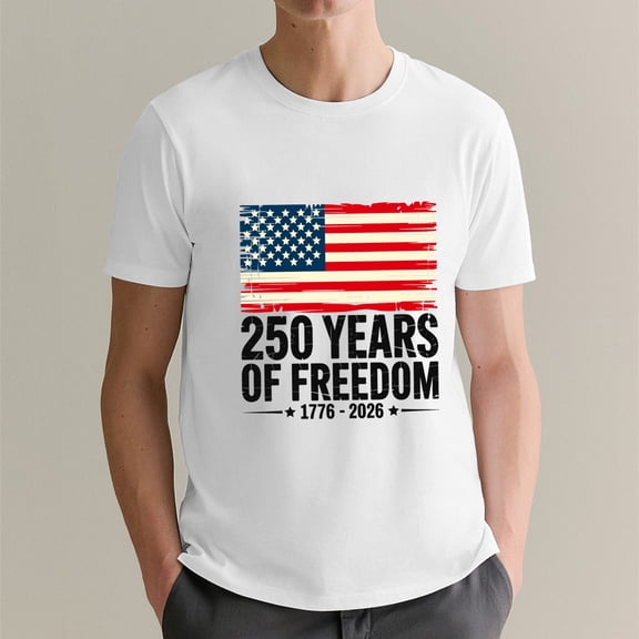 250 Anniversary USA Shirt Men 4th of July Shirts 1776-2026 250th Birthday T-Shirt Patriotic Shirts Tops, OdeJous T-Shirt White, S