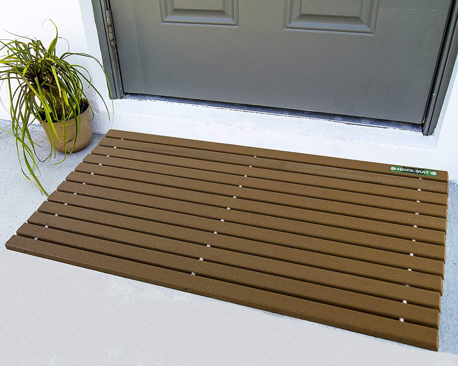 Brown HDPEMAT UV Resistant Heavy Duty Waterproof Front Door Mat
