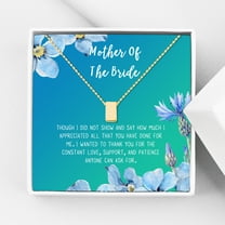 Mother of the Bride Mother's Day Gift, Jewelry Gift for Mother in Law, Necklace and Card Gift Set, Gift for Mom, Gift for Her, Jewelry for Mom, Thank you Gift [Gold Cube,Blue-Green Gradient]