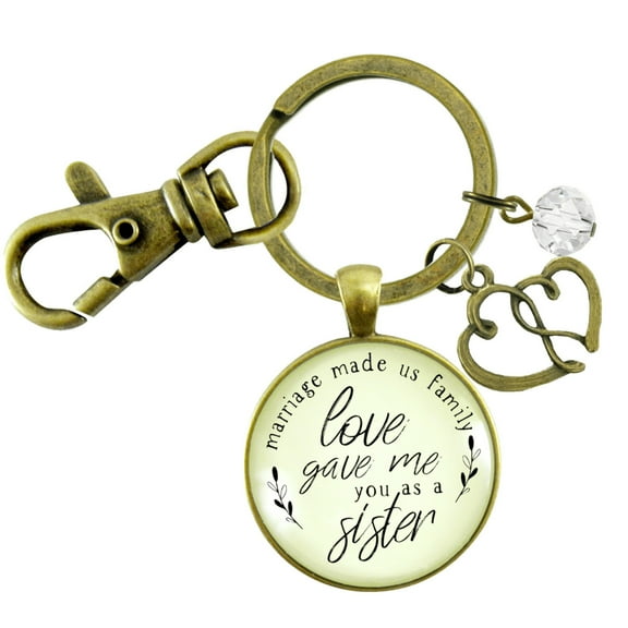 Sister In Law Gutsy Goodness Bronze Metal Keychain Marriage Made Family Love Adult Female Jewelry
