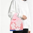 thumbnail image 2 of Unique Bargains 1 Pc Knitted Wrist Bag Flower Letter Gift Bag Pink, 2 of 5