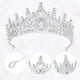 thumbnail image 3 of Tiara de corona de reina de cristal de imitación Unique Bargains Tono plateado blanco, 3 of 7