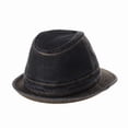 thumbnail image 3 of withmoons denim fedora hat plain stitch washed short brim dw6646 (darkblue, m), 3 of 4