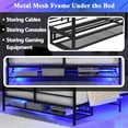 thumbnail image 6 of Full Size Gaming Bed, Full Size TV Bed, Bed with tv Lift in Footboard, Smart Bed with Storage, Gaming Bed with Rotating TV Mount Frame, 77.17" x 54.4" x 23.62", Black (Full), 6 of 8