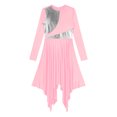 thumbnail image 5 of Yanarno Women's Asymmetrical Praise Dance Dress Long Sleeve Church Worship Performance Costume Pink L, 5 of 7