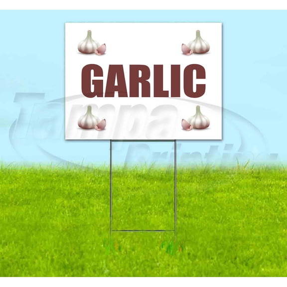 Garlic (18" x 24") Yard Sign, Includes Metal Step Stake