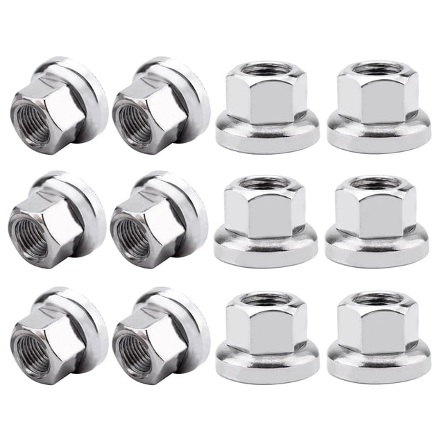 6 Pares de Tuercas de Eje de de material acero M10, Tuercas de Tornillo, Accesorios de Hardware de Carretera, Reemplazos