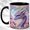 Black, variant on Floral Dragon Coffee Mug, Rose Fantasy Mug, Ceramic 11 oz