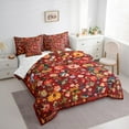 thumbnail image 3 of Feelyou Red Rustic Flower Bedding Comforter Set 7pcs, Western Plant Botanical Queen Bedding Sets, Hippie Bohemian Mandala Reversible Queen Sheet Sets, Luxury Bedroom Decor, 3 of 7