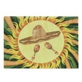thumbnail image 1 of Mexican Cutting Board, Sombreno Hat and Maracas in the Centre of Sun Hippie Style Boho Home, Decorative Tempered Glass Cutting and Serving Board, Large Size, Multicolor, by Ambesonne, 1 of 1