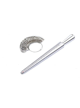 YIEPET Ring Sizing Tool, Metal Mandrel Measuring Rod Ring Mandrel Aluminum with Finger Sizing Steel Ring Sizing Meter Size Rubber Jewelry Hammer