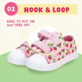 thumbnail image 3 of FUNCOO PLUS Kids Light Up Sneakers Toddler Girls Canvas Shoes, Little Pink Strawberry, Size 9, 3 of 7
