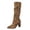 Bronze, variant on RotHome Suede Knee High Boots for Women Wide Calf Cowgirl Pointed Toe Slouchy Stacked Heel Boots Zipper Tall Dress Boots Chunky Heel Extra Wide Width