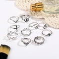 thumbnail image 4 of XZNGL 10pcs/Set Women Bohemian Vintage Silver Stack Rings Above Knuckle Blue Rings Set, 4 of 9