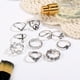 thumbnail image 4 of Anillos para mujer, regalos para mujer, 10 piezas/juego, anillos bohemios vintage apilables para mujer, anillos azules para los nudillos, anillo bohemio., 4 of 5