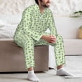 thumbnail image 7 of Honeii Green Avocado Pattern Mens Pajamas Set,2pcs Men's Lounge Long Sleeve Sleep Shirt and Pajama Bottoms Sleepwear Set,Mens Pjs Sets-Medium, 7 of 7